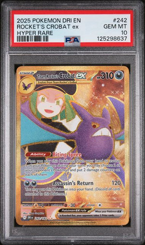 PSA 10 Team Rocket's Crobat EX #242-Destined Rivals (8637)