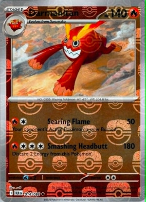 Darmanitan (Master Ball Pattern) 014/086  - Holofoil SV Black Bolt - Uncommon