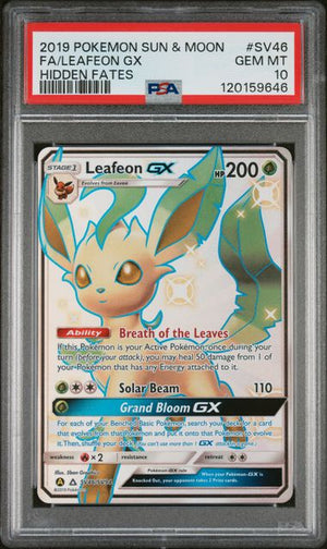 PSA 10 Leafeon GX #SV46-Hidden Fates