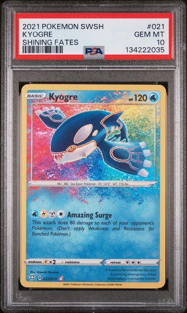 PSA 10 Kyogre 021/072 - SWSH Shining Fates (2035)