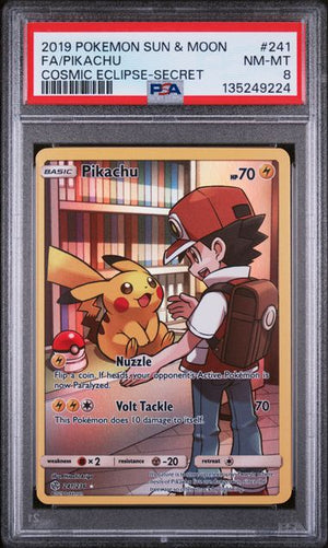 PSA 8 Pikachu #241-Cosmic Eclipse