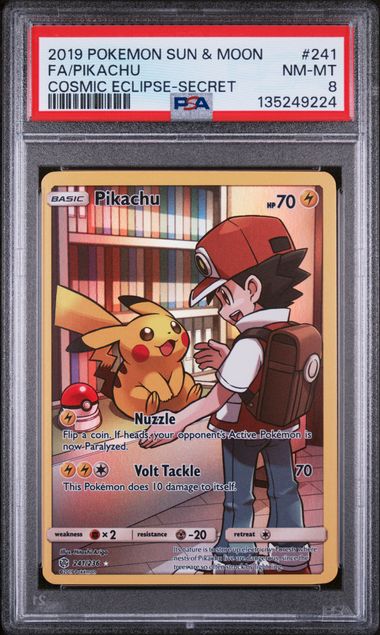 PSA 8 Pikachu #241-Cosmic Eclipse