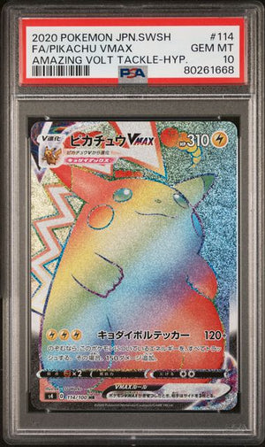 PSA 10 Pikachu VMAX 114/100 - Japanese SWSH Amazing Volt Tackle (1668)