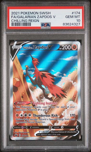 PSA 10 Galarian Zapdos V #174-Chilling Reign