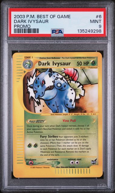 PSA 9 Dark Ivysaur Promo #6 - Best of Game (9298)
