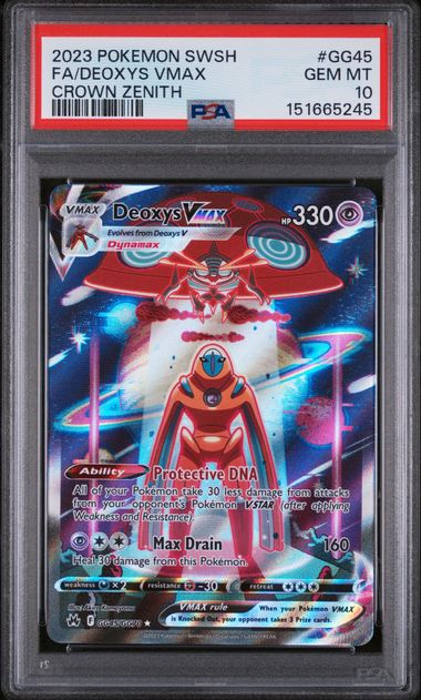 PSA 10 Deoxys VMAX GG45/GG70 - SWSH Crown Zenith Trainer Gallery (5245)