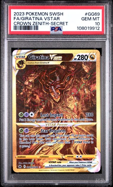 PSA 10 Giratina VSTAR GG69/GG70 - SWSH Crown Zenith Galarian Gallery (9912)