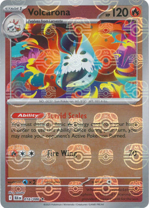Volcarona (Master Ball Pattern) 016/086  - Holofoil SV Black Bolt - Rare