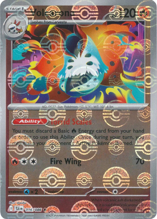 Volcarona (Poke Ball Pattern) 016/086  - Holofoil SV Black Bolt - Rare