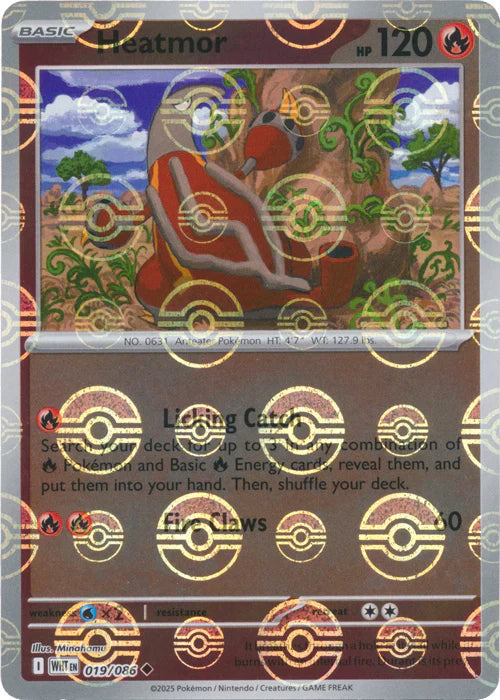 Heatmor (Poke Ball Pattern) 019/086  - Holofoil SV White Flare - Uncommon