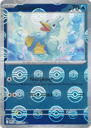 Ducklett (Poke Ball Pattern) 025/086  - Holofoil SV White Flare - Common