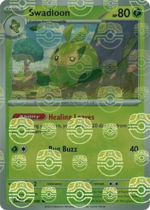 Swadloon (Master Ball Pattern) 002/086  - Holofoil SV White Flare - Common