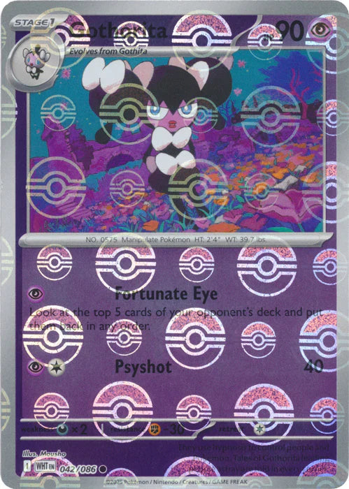 Gothorita (Poke Ball Pattern) 042/086  - Holofoil SV White Flare - Common
