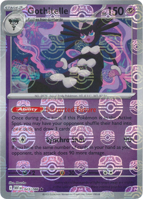 Gothitelle (Master Ball Pattern) 043/086  - Holofoil SV White Flare - Rare