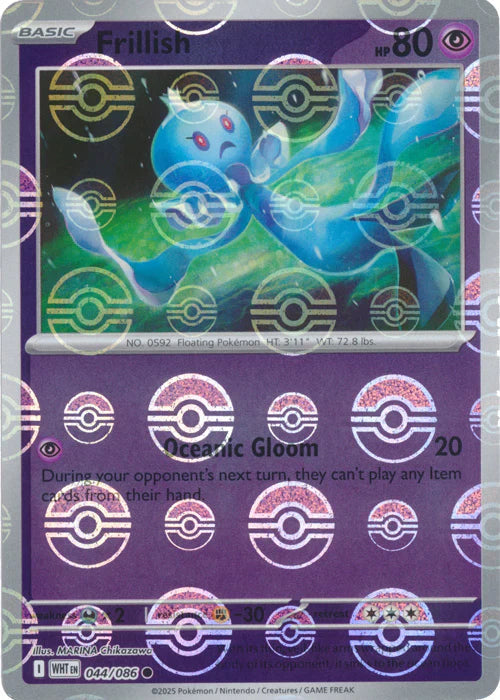 Frillish (Poke Ball Pattern) 044/086  - Holofoil SV White Flare - Common