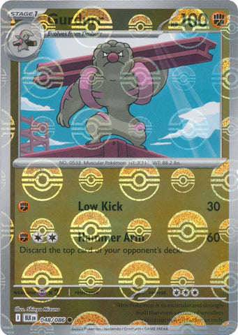 Gurdurr (Master Ball Pattern) 048/086  - Holofoil SV Black Bolt - Common