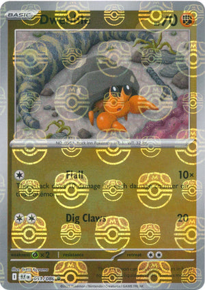 Dwebble (Master Ball Pattern) 051/086  - Holofoil SV Black Bolt - Common
