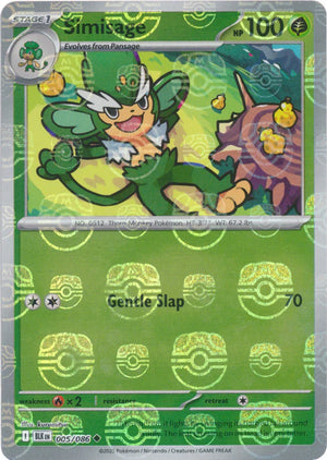 Simisage (Master Ball Pattern) 005/086  - Holofoil SV Black Bolt - Uncommon