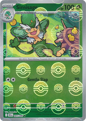 Simisage (Poke Ball Pattern) 005/086  - Holofoil SV Black Bolt - Uncommon