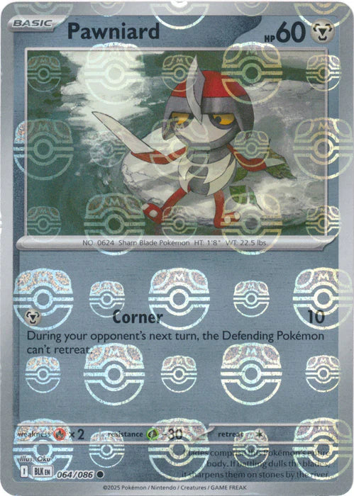 Pawniard (Master Ball Pattern) 064/086  - Holofoil SV Black Bolt - Common