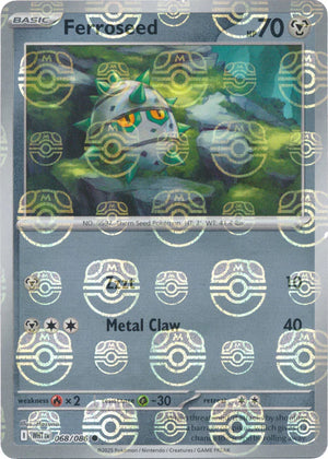 Ferroseed (Master Ball Pattern) 068/086  - Holofoil SV White Flare - Common