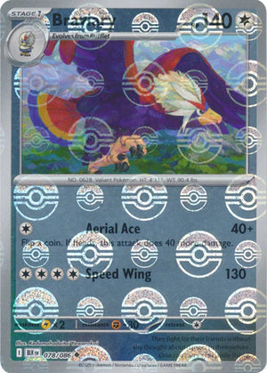 Braviary (Poke Ball Pattern) 078/086  - Holofoil SV Black Bolt - Uncommon