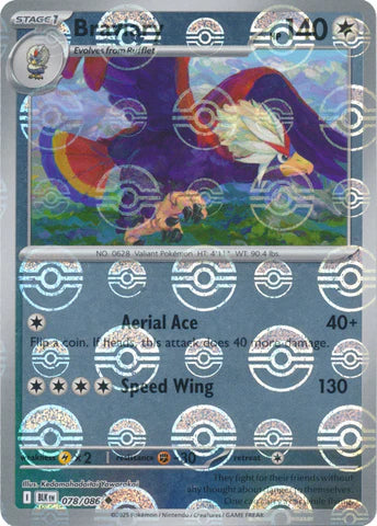 Braviary (Poke Ball Pattern) 078/086  - Holofoil SV Black Bolt - Uncommon