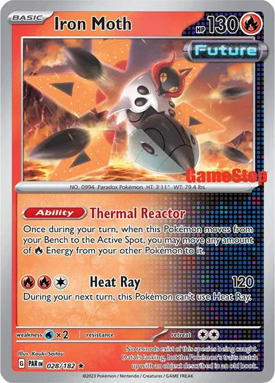 SEALED Iron Moth (Gamestop Promo) 028/182  - Reverse Holofoil Miscellaneous Cards & Products - Promo