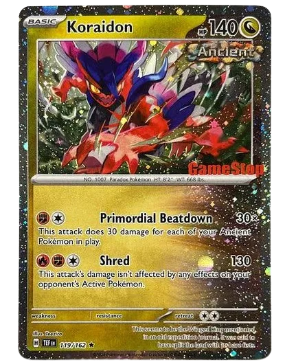 SEALED Koraidon (Gamestop Promo) 119/162  - Reverse Holofoil Miscellaneous Cards & Products - Promo
