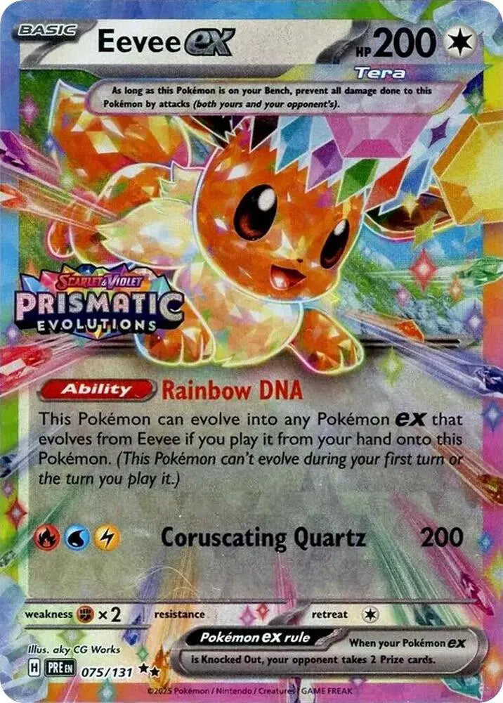 SEALED Eevee ex (Prismatic Evolutions Stamp) 075/131  - Holofoil Miscellaneous Cards & Products - Promo