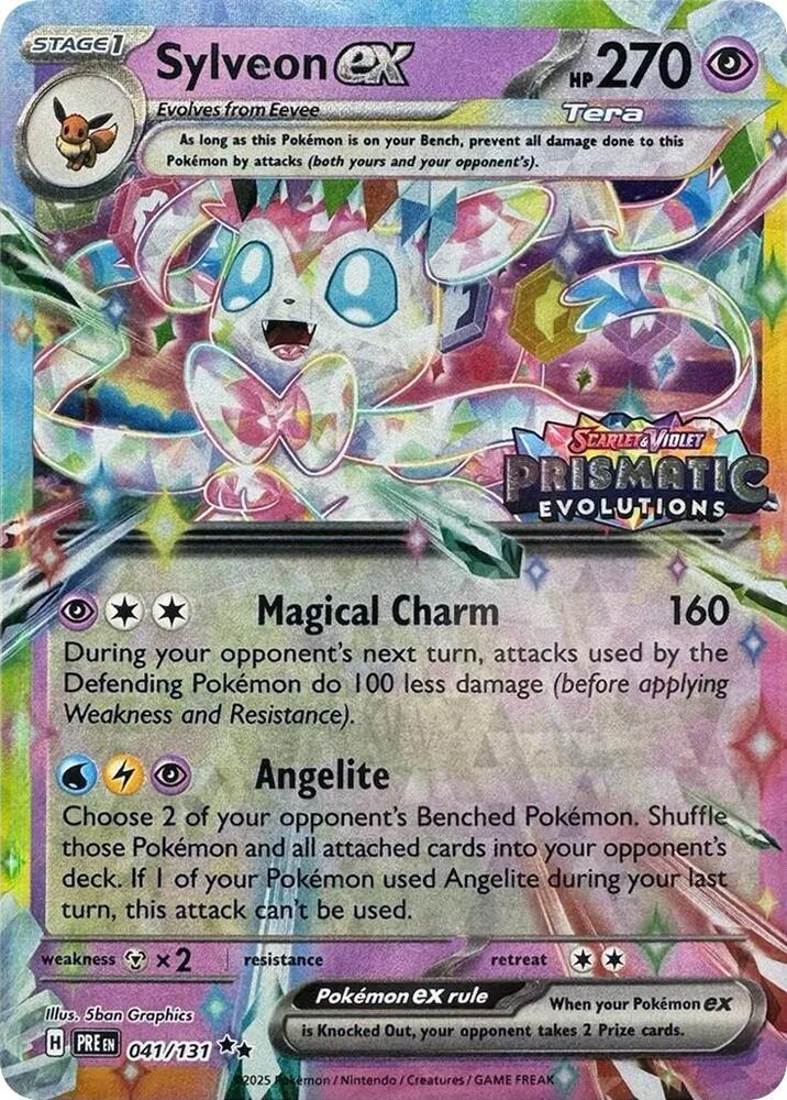 SEALED Sylveon ex (Prismatic Evolutions Stamp) 041/131 - Holofoil Miscellaneous Cards & Products - Promo