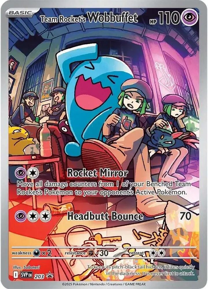 SEALED Team Rocket's Wobbuffet 203 - Holofoil SV Scarlet & Violet Promo Cards - Promo