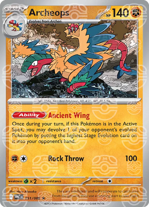 Archeops (Master Ball Pattern) 051/086  - Holofoil SV White Flare - Rare