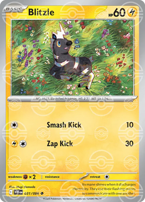 Blitzle (Poke Ball Pattern) 031/086  - Holofoil SV White Flare - Common