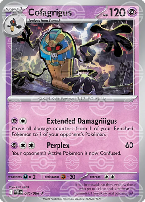Cofagrigus (Poke Ball Pattern) 040/086  - Holofoil SV White Flare - Rare