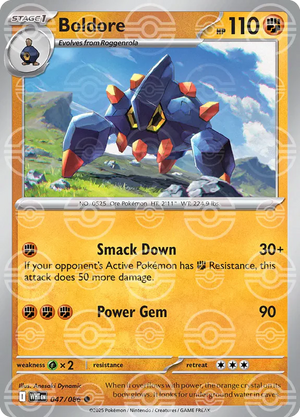 Boldore (Poke Ball Pattern) 047/086  - Holofoil SV White Flare - Common