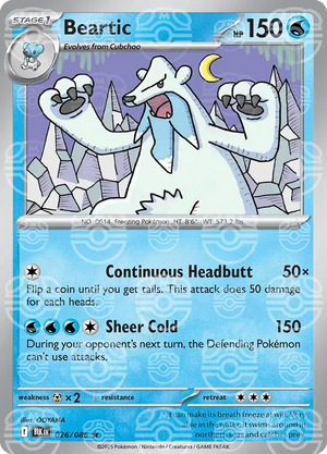 Beartic (Master Ball Pattern) 026/086  - Holofoil SV Black Bolt - Rare
