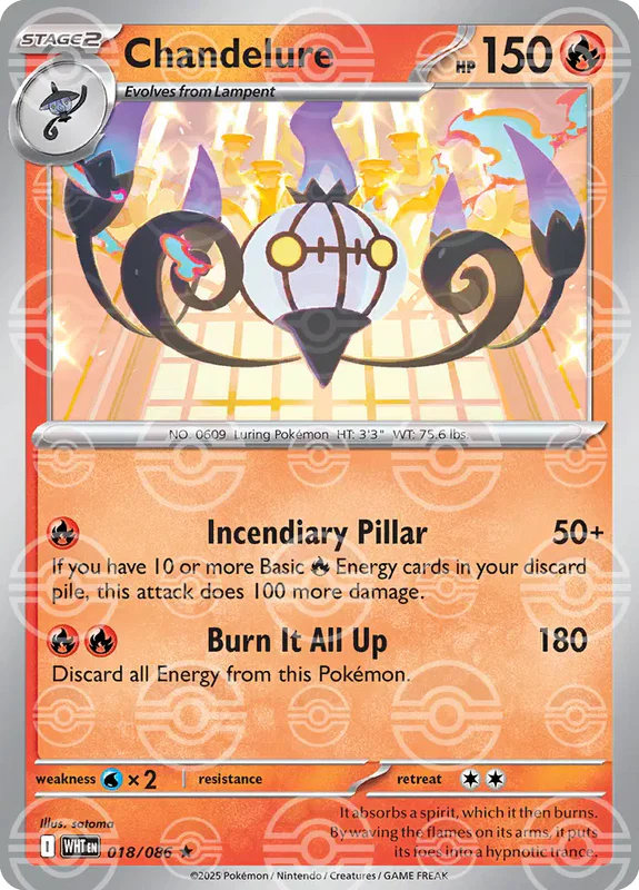 Chandelure (Poke Ball Pattern) 018/086  - Holofoil SV White Flare - Rare