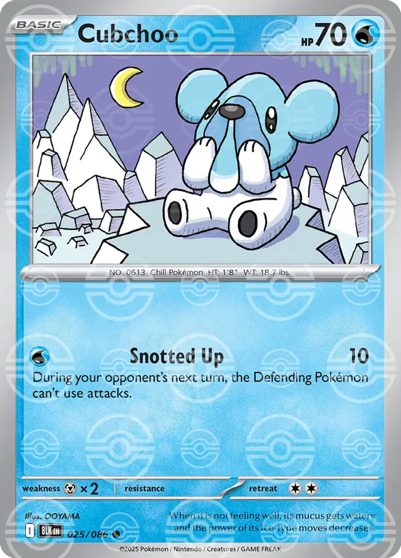 Cubchoo (Poke Ball Pattern) 025/086  - Holofoil SV Black Bolt - Common