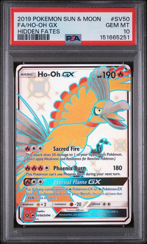 PSA 10 Ho-Oh GX SV50/SV94 - SM Hidden Fates Shiny Vault (5251)