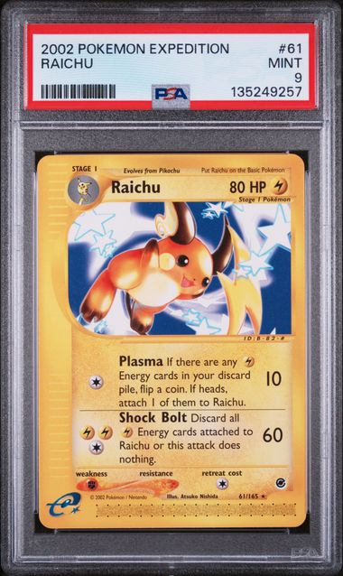 PSA 9 Raichu #61-Expedition