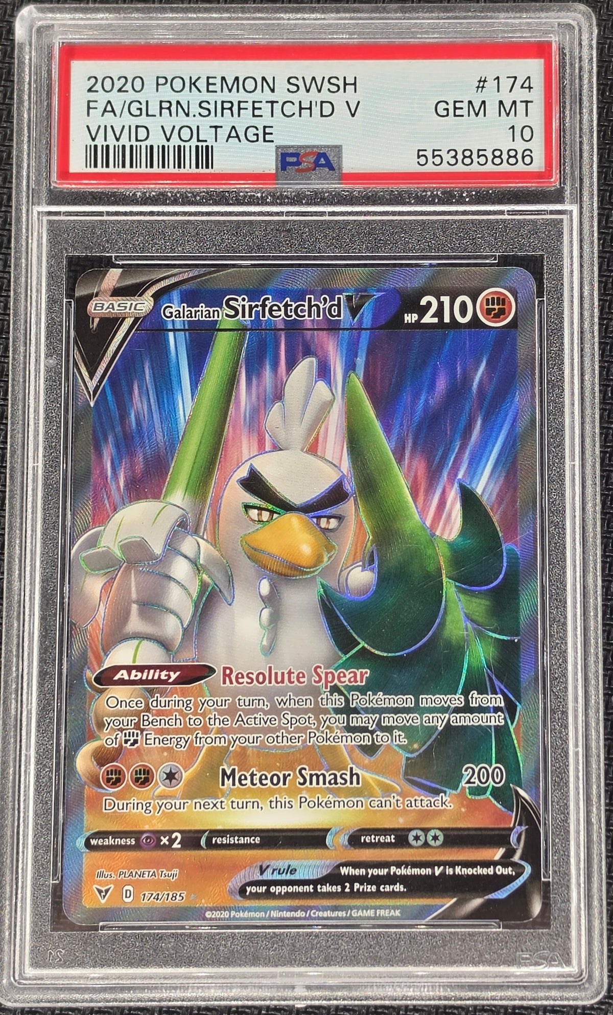 PSA 10 Galarian Sirfetch'd V 174/185 - SWSH Vivid Voltage (5886)