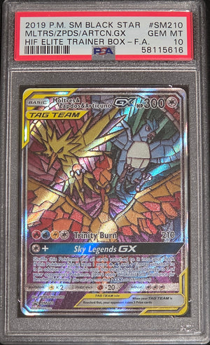 PSA 10 Moltres & Zapdos & Articuno GX SM210 - SM Promos (5616)