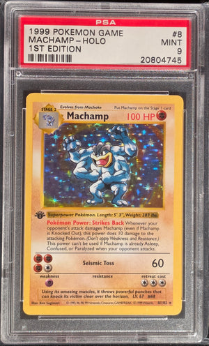 PSA 9 Machamp 8 - Shadowless 1st Edition (4745)