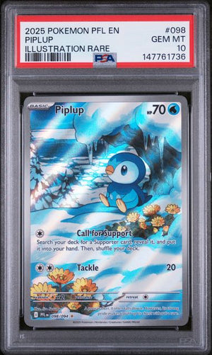 PSA 10 Piplup 098/094 - MEG Phantasmal Flames (1736)