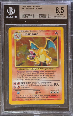 BGS 8.5 Charizard 4/102 - Pokemon Base Set (7117)