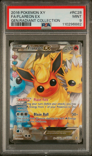 PSA 9 Flareon EX RC28/RC32 - XY Generation Radiant Collection (6882)