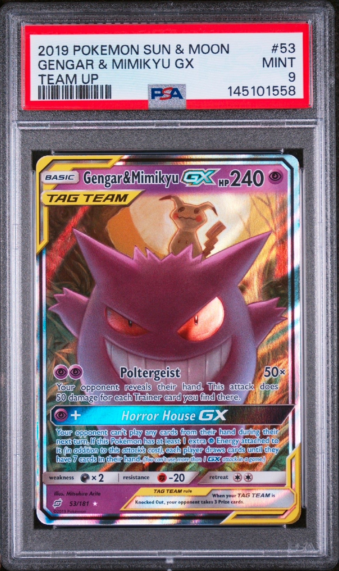 PSA 9 Gengar & Mimikyu GX 53/181 - SM Team Up (1558)