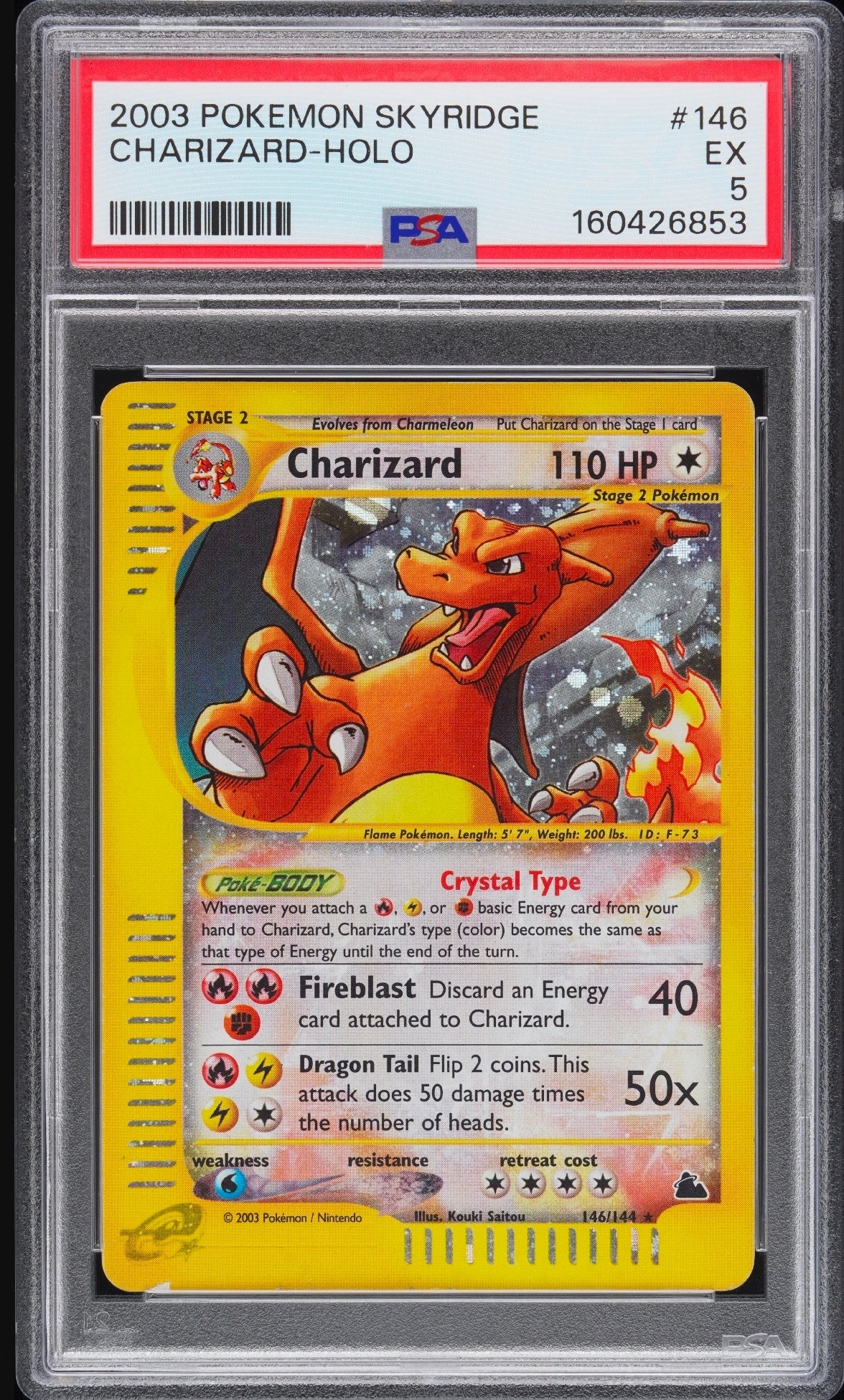 PSA 5 Charizard 146/144 - Skyridge Holo (6853)