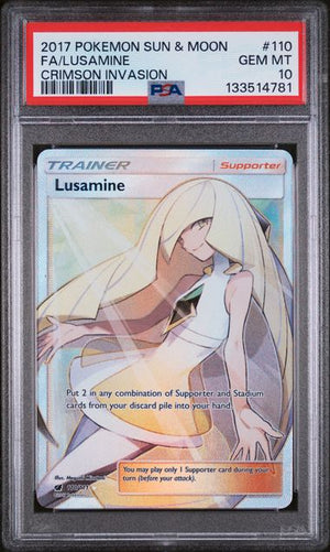 PSA 10 Lusamine #110- Crimson Invasion (4781)
